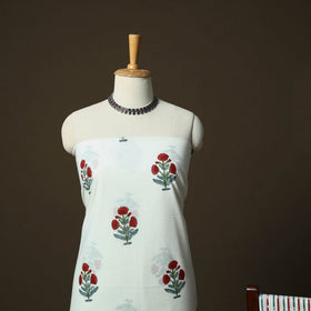 Sanganeri hand block print cotton 3pc unstitched dress