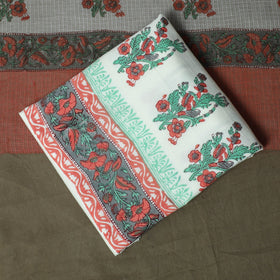 Sanganeri hand block print cotton 3pc unstitched dress