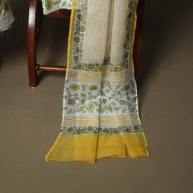Sanganeri hand block print cotton 3pc unstitched dress