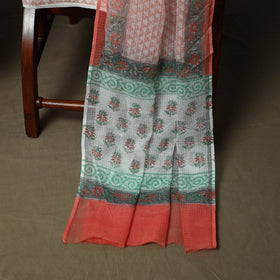 Sanganeri hand block print cotton 3pc unstitched dress