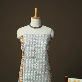 Sanganeri hand block print cotton 3pc unstitched dress
