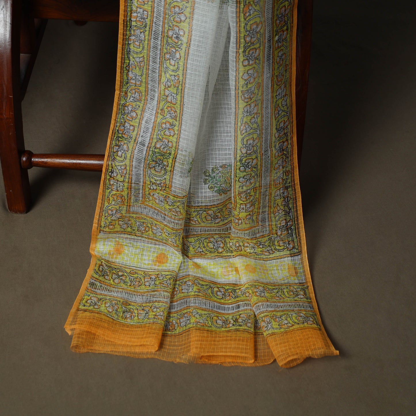 Sanganeri hand block print cotton 3pc unstitched dress