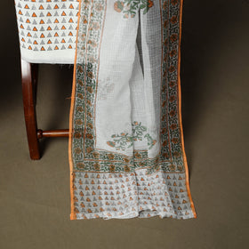Sanganeri hand block print cotton 3pc unstitched dress