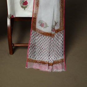 Sanganeri hand block print cotton 3pc unstitched dress