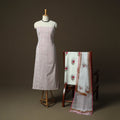 Sanganeri hand block print cotton 3pc unstitched dress