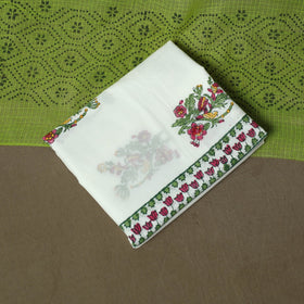 Sanganeri hand block print cotton 3pc unstitched dress