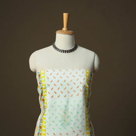 Sanganeri hand block print cotton 3pc unstitched dress
