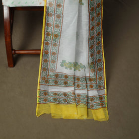 Sanganeri hand block print cotton 3pc unstitched dress