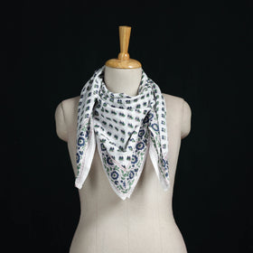 Sanganeri hand block print cotton scarf 19 - handcrafted