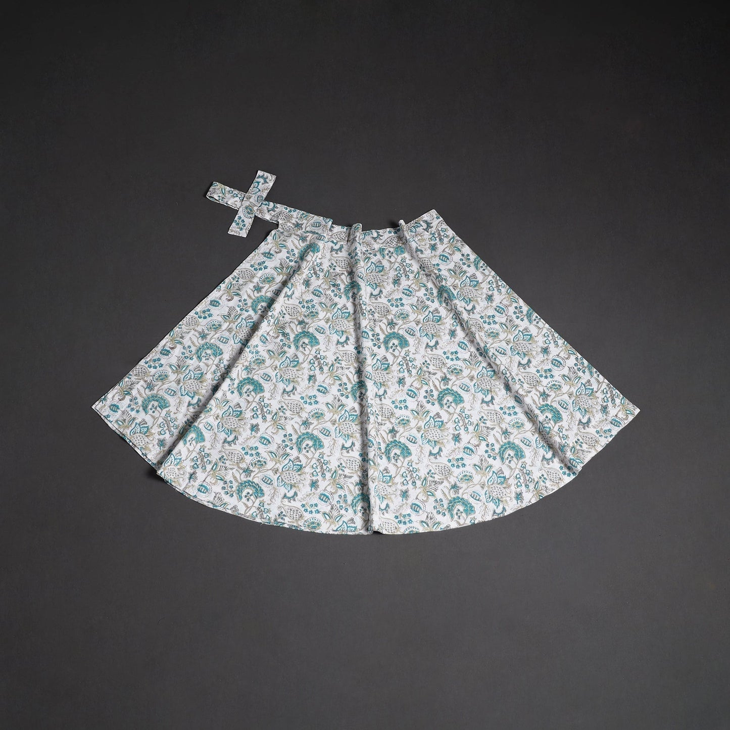 Sanganeri hand cotton wrap around skirt 50 - handcrafted