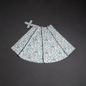 Sanganeri hand cotton wrap around skirt 50 - handcrafted