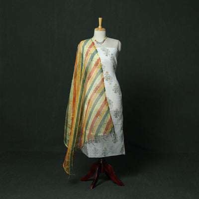 Sanganeri hand block print kota doria cotton 2pc unstitched