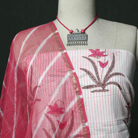 Sanganeri hand block print pure mul cotton 2pc unstitched