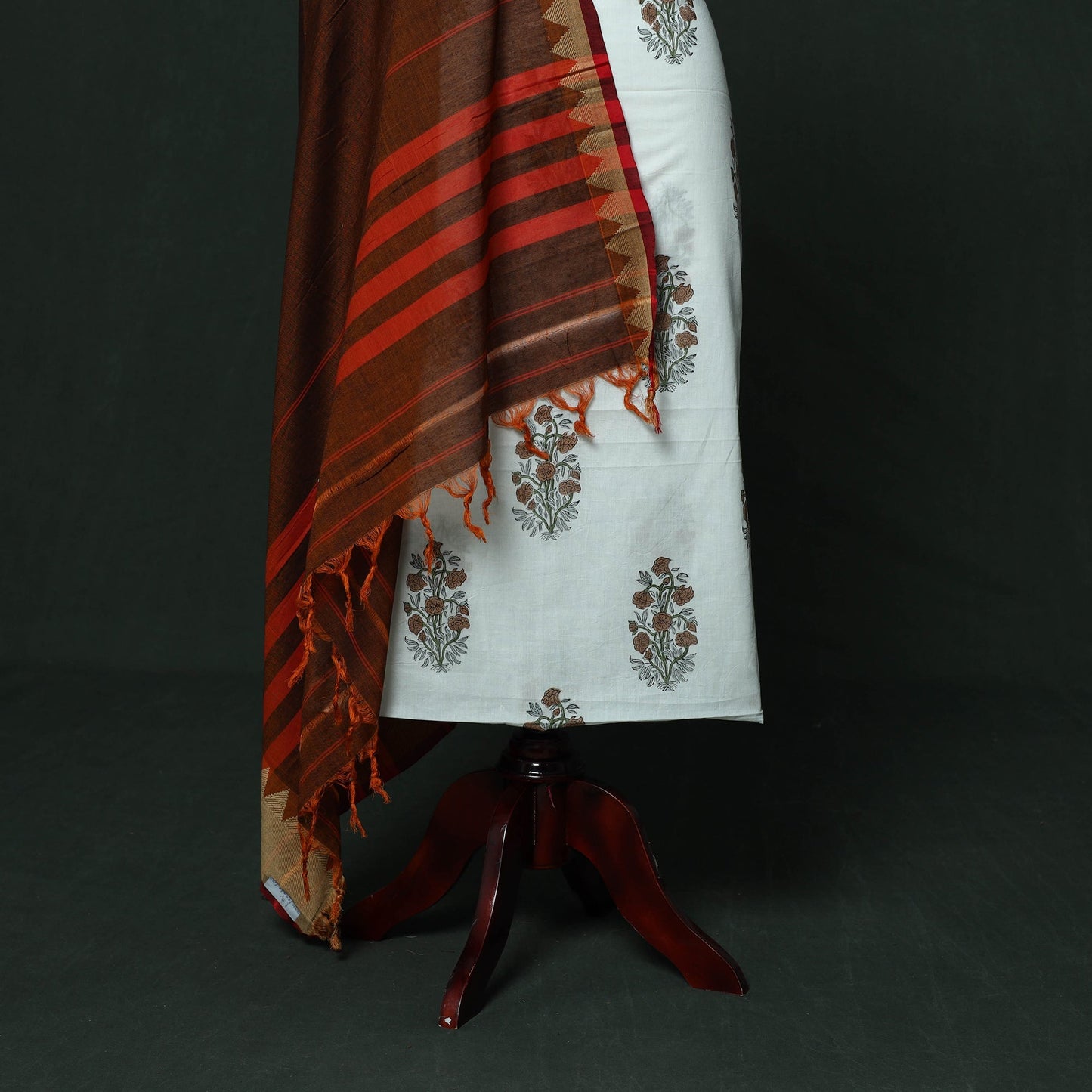 Sanganeri hand block print pure mul cotton 2pc unstitched
