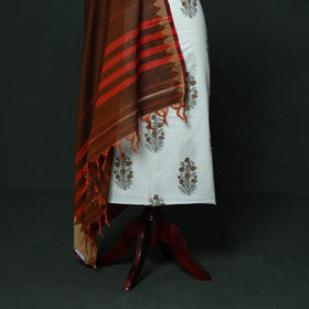 Sanganeri hand block print pure mul cotton 2pc unstitched