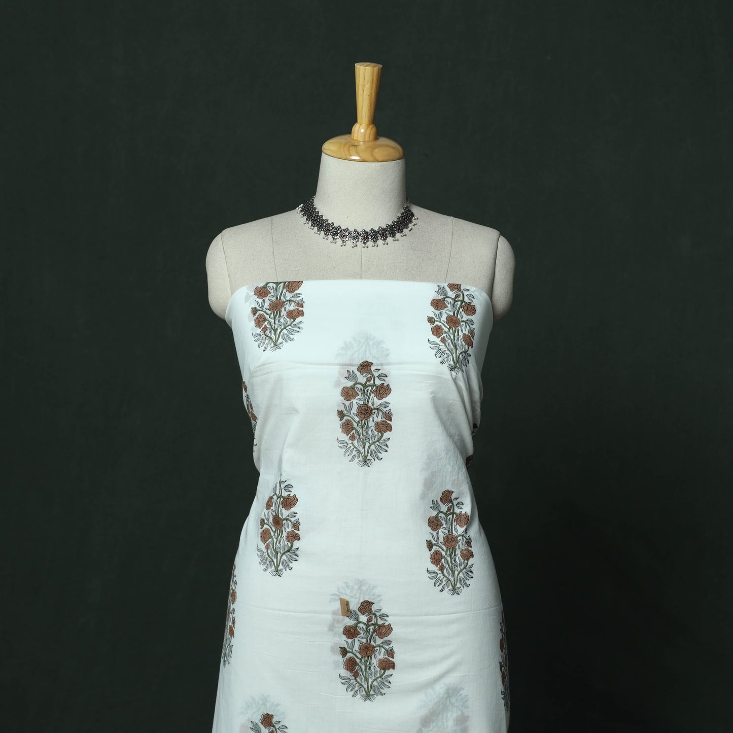 Sanganeri hand block print pure mul cotton 2pc unstitched