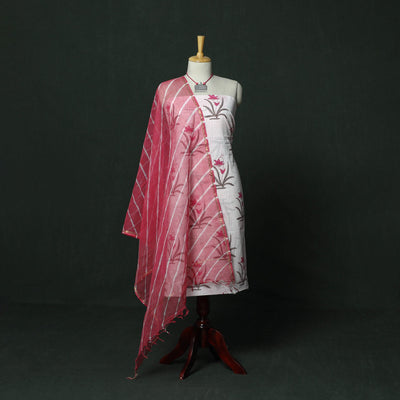 Sanganeri hand block print pure mul cotton 2pc unstitched