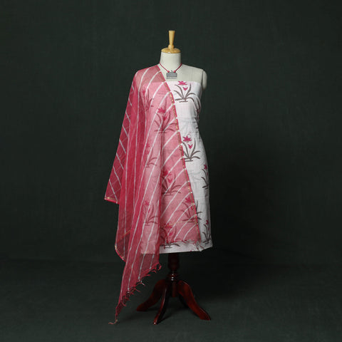Sanganeri hand block print pure mul cotton 2pc unstitched