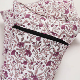 White - sanganeri pillow cover (set of 2) 25 - handcrafted