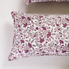 White - sanganeri pillow cover (set of 2) 25 - handcrafted