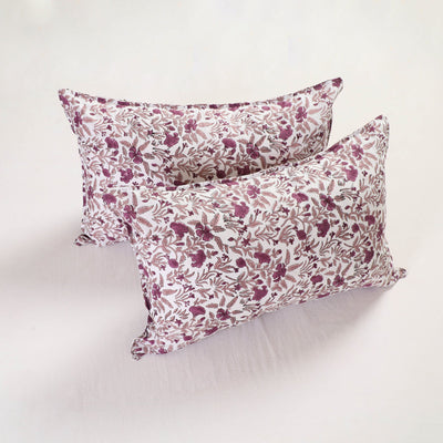 White - sanganeri pillow cover (set of 2) 25 - handcrafted