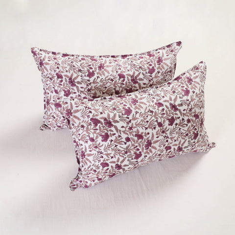 White - sanganeri pillow cover (set of 2) 25 - handcrafted