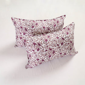 White - sanganeri pillow cover (set of 2) 25 - handcrafted
