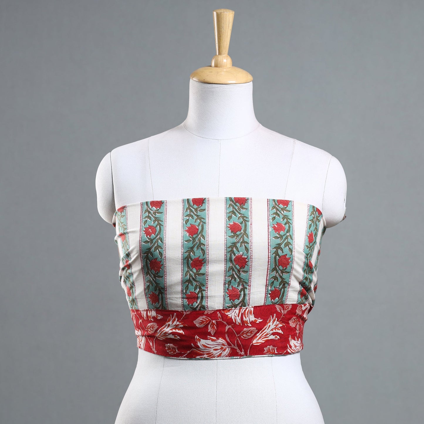 block printed blouse piece