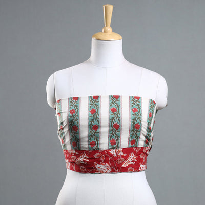 block printed blouse piece