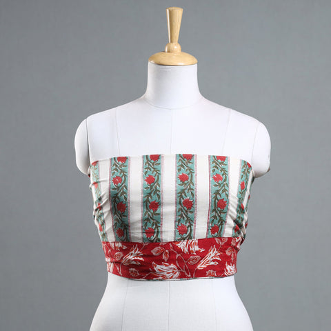 block printed blouse piece