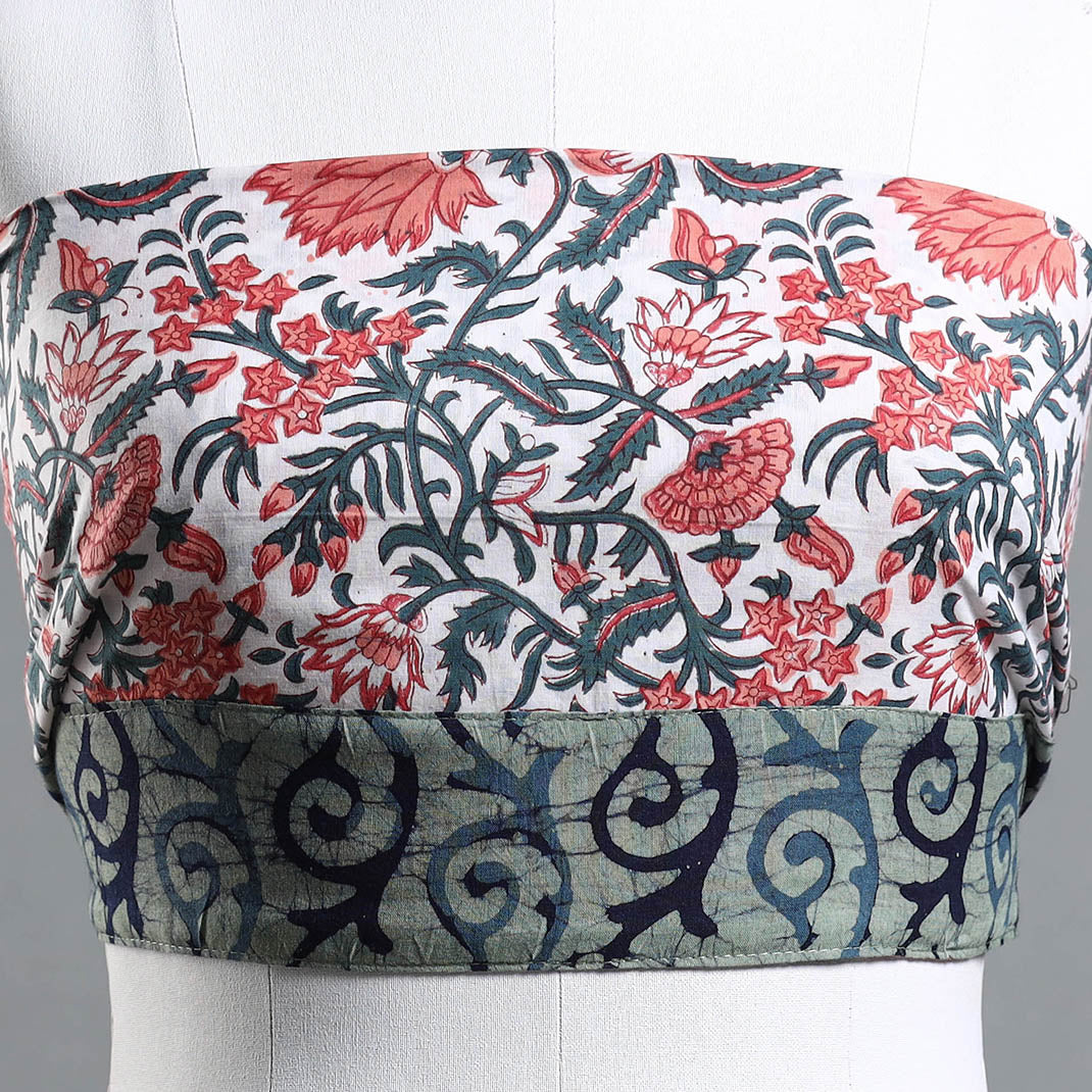 Buy Sanganeri Block Printed Cotton Blouse Piece 