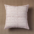 White Sanganeri Block Printed Cotton Cushion Cover