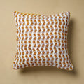  White Sanganeri Block Printed Cotton Cushion Cover