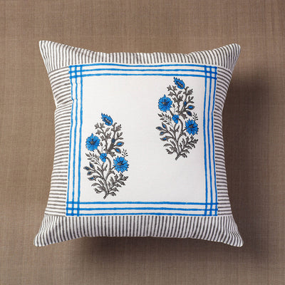 Buy Sanganeri Block Printed Cotton Cushion Cover (16 x 16 in) Online at iTokri.com