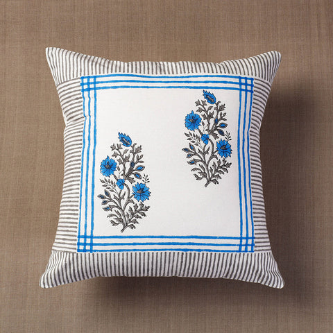 Buy Sanganeri Block Printed Cotton Cushion Cover (16 x 16 in) Online at iTokri.com