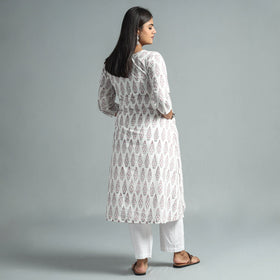 Buy Sanganeri Block Printed Cotton Long Kurta for Women