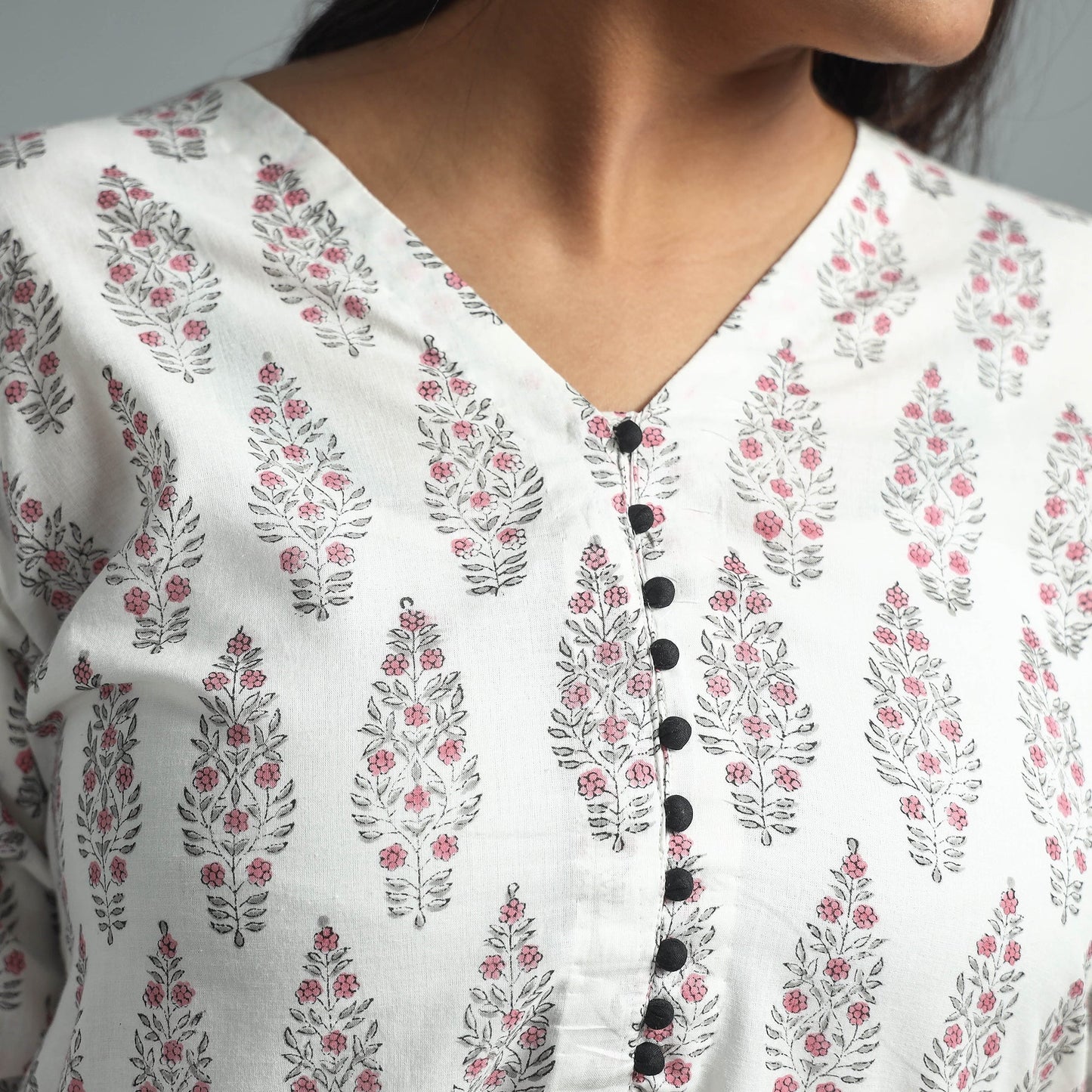 Buy Sanganeri Block Printed Cotton Long Kurta for Women