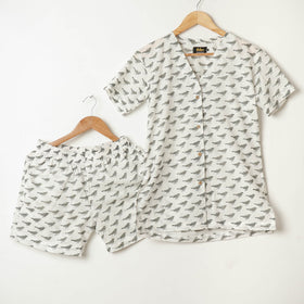  Sanganeri Block Printed Cotton Night Suit 