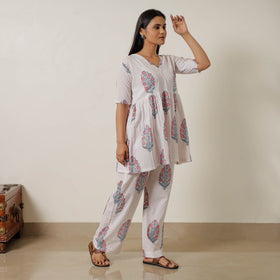 Buy Sanganeri Block Printed Cotton Co-Ord Set 07 Online at iTokri.com
