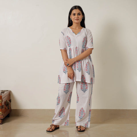 Buy Sanganeri Block Printed Cotton Co-Ord Set 07 Online at iTokri.com