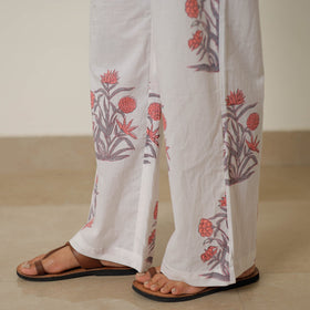 White - sanganeri printed cotton co-ord set 22 - handcrafted