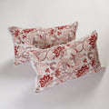 BuySanganeri Block Printed Cotton Pillow Cover With Lace (26 x 16 in) - Set of 2 