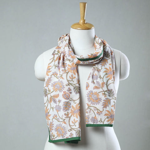  Sanganeri Block Printed Cotton Stole 03 at iTokri.com