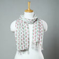  Sanganeri Block Printed Cotton Stole with Tassels 15 Online at iTokri.com