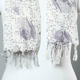 Buy Sanganeri Block Printed Cotton Stole with Tassels 92 Online at iTokri.com