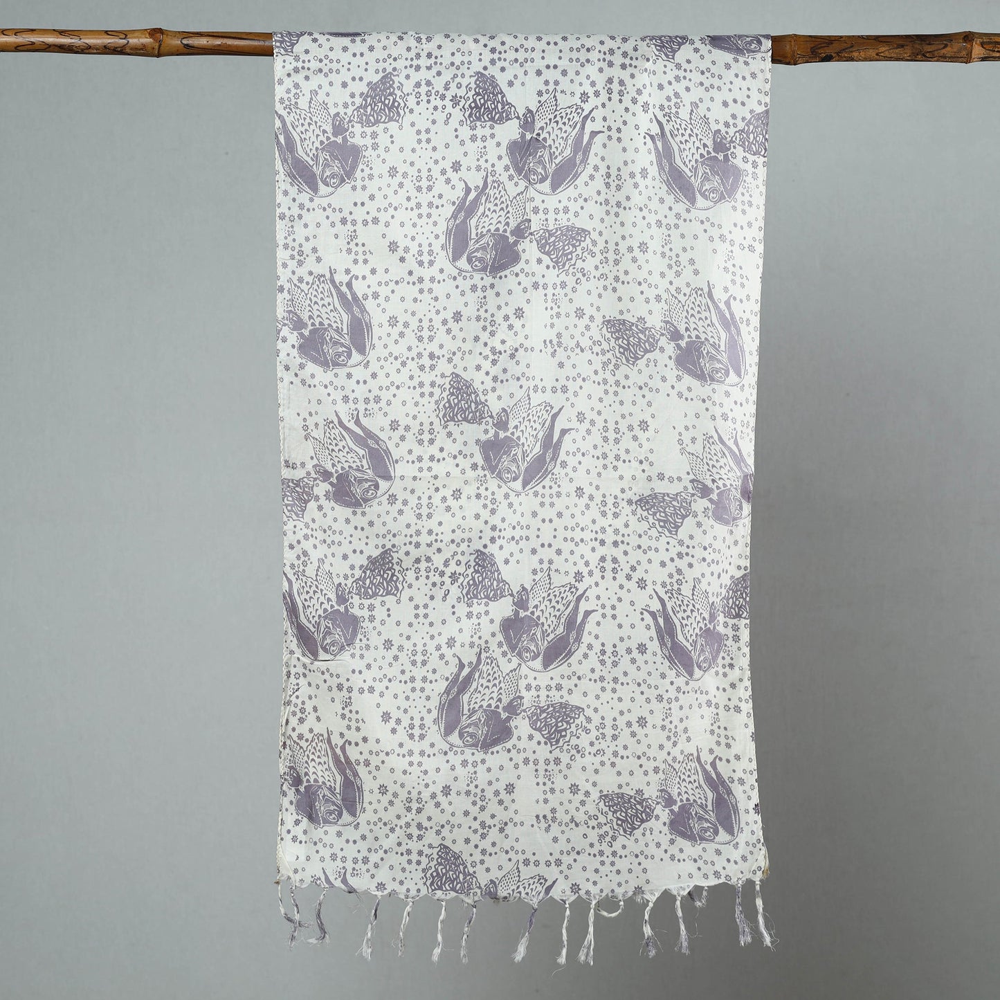 Buy Sanganeri Block Printed Cotton Stole with Tassels 92 Online at iTokri.com