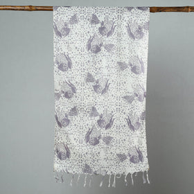 Buy Sanganeri Block Printed Cotton Stole with Tassels 92 Online at iTokri.com