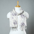 Buy Sanganeri Block Printed Cotton Stole with Tassels 92 Online at iTokri.com