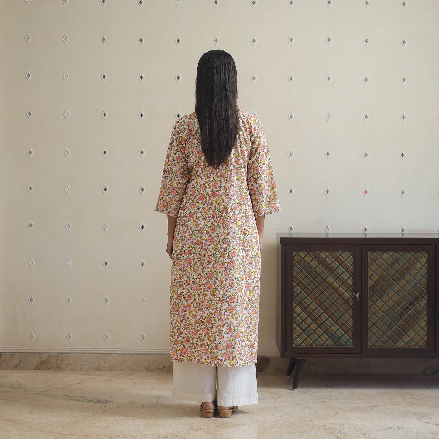 Buy Sanganeri Block Printed Cotton Long Kurta for Women