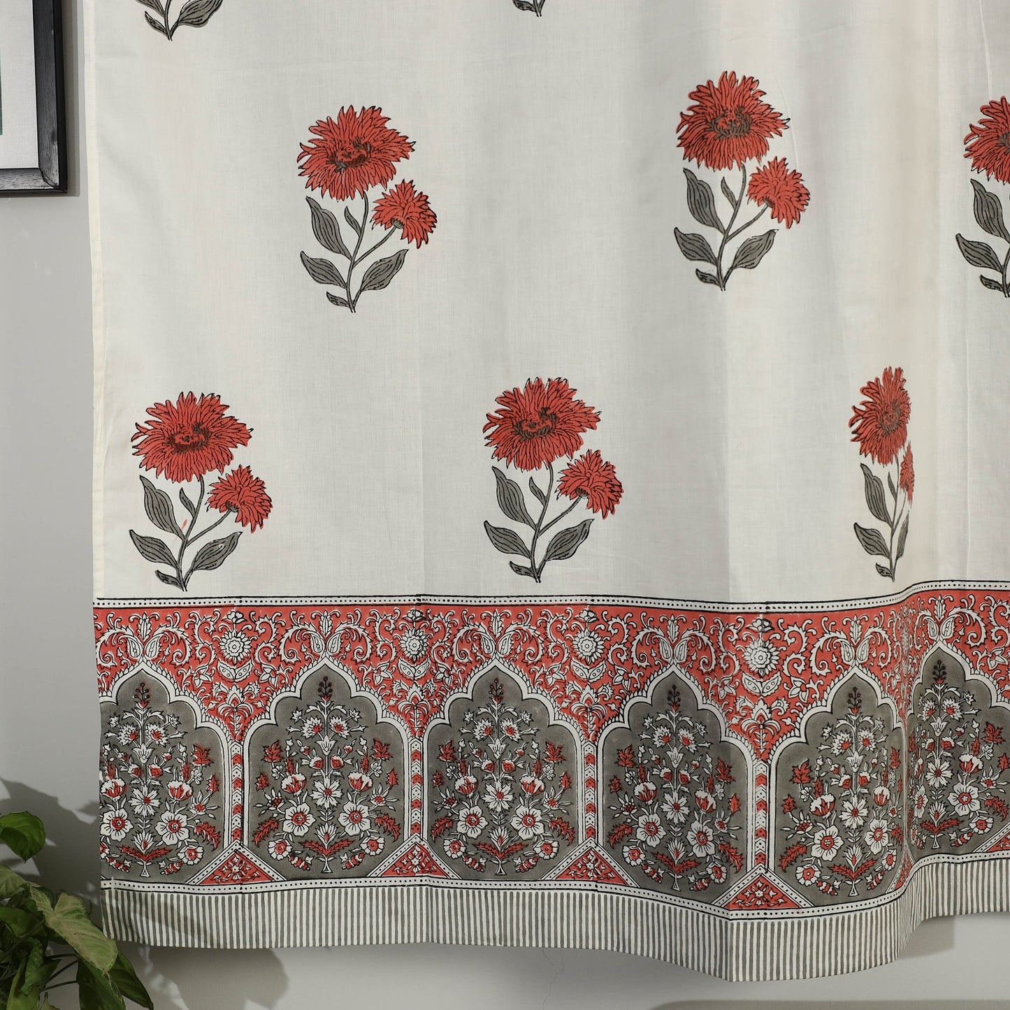 Buy Sanganeri Block Printed Cotton Window Curtain (5 x 3.5 Feet) (Single Piece) Online at iTopkri
